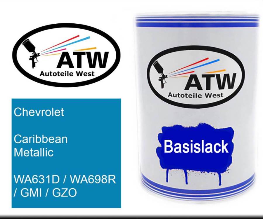 Chevrolet, Caribbean Metallic, WA631D / WA698R / GMI / GZO: 500ml Lackdose, von ATW Autoteile West.